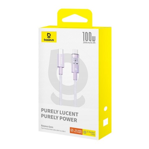 Kabel Baseus Gem Typ C-Typc C 100W 2m (fioletowy) Kabel Baseus Gem Typ C-Typc C 100W 2m (fioletowy)