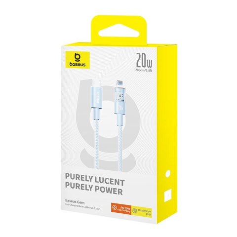Kabel Baseus Gem USB C-IP 20W 2m (niebieski) Kabel Baseus Gem USB C-IP 20W 2m (niebieski)