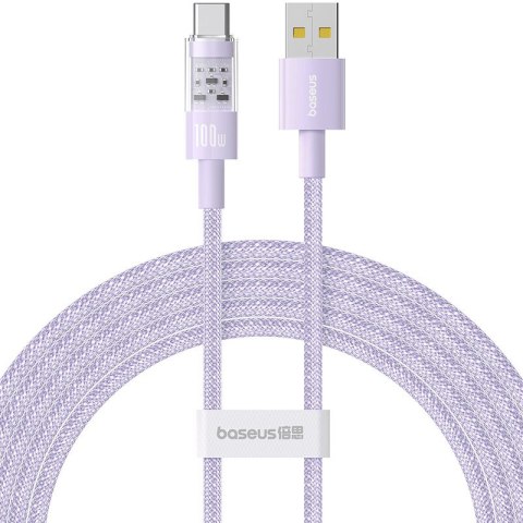 Kabel Baseus Gem USB-USB C 100W 2m (fioletowy) Kabel Baseus Gem USB-USB C 100W 2m (fioletowy)