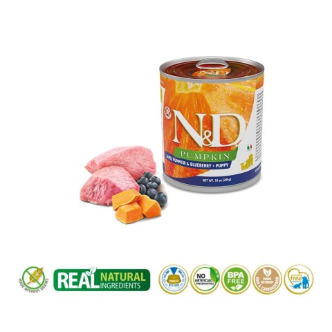 FARMINA N&D Pumpkin Dog Lamb, Pumpkin, Blueberry Puppy - mokra karma dla szczeniąt - 285g FARMINA N&D Pumpkin Dog Lamb, Pumpkin, Blueberry Puppy - mokra karma dla szczeniąt - 285g