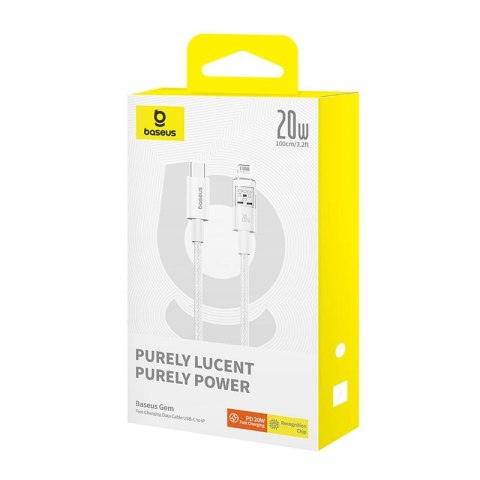 Kabel Baseus Gem USB C-IP 20W 1m (biały) Kabel Baseus Gem USB C-IP 20W 1m (biały)
