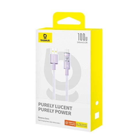 Kabel Baseus Gem USB-USB C 100W 1m (fioletowy) Kabel Baseus Gem USB-USB C 100W 1m (fioletowy)