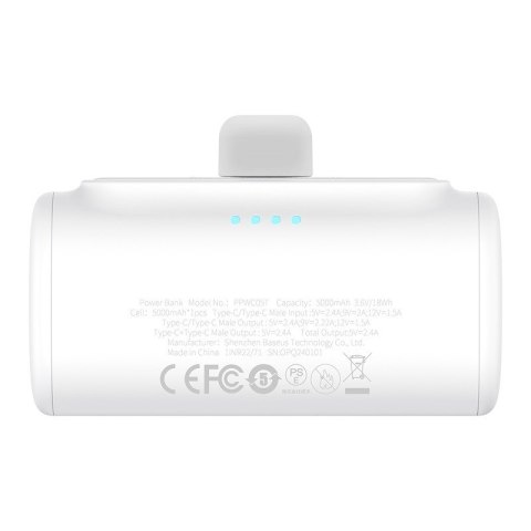 Powerbank Baseus Compact 5000mAh USB-C (biały)