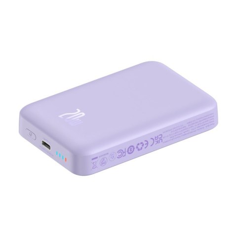 Powerbank Baseus Magnetic Mini Air Wireless 10000mAh 20W+kabel USB C-USB C (fiolet)