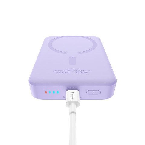 Powerbank Baseus Magnetic Mini Air Wireless 10000mAh 20W+kabel USB C-USB C (fiolet)