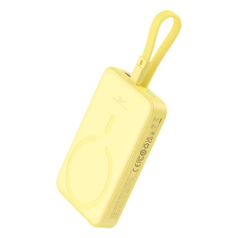 Powerbank Baseus Magnetic Mini Air Wireless 10000mAh 20W+kabel USB C-USB C (żółty)