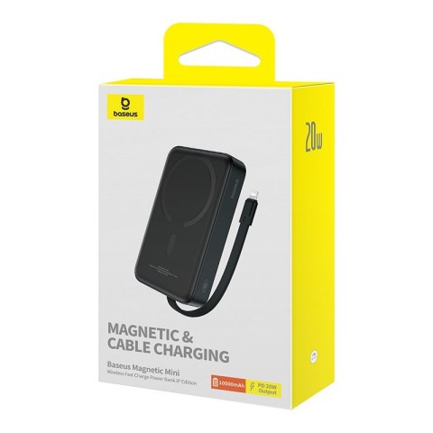 Powerbank Baseus Magnetic Mini Air Wireless 10000mAh 20W+kabel lightning (czarny)