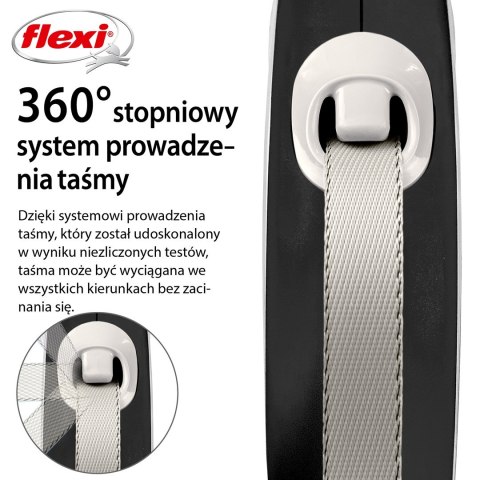 Smycz flexi automatyczna New Comfort L taśma 8 m - dla psa do 50 kg, kolor czarny Smycz flexi automatyczna New Comfort L taśma 8 m - dla psa do 50 kg, kolor czarny