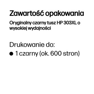 HP Oryginalny czarny tusz 303XL o wysokiej wydajności