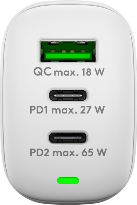 Goobay 65408 ładowarka do urządzeń przenośnych Słuchawki, Laptop, Smartfon, Tablet Biały Prąd przemienny Szybkie ładowanie Wewnę
