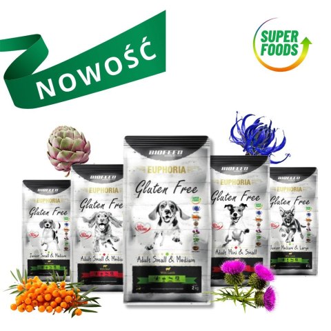 BIOFEED Euphoria G-F psy MINI&SMALL wołowina 12kg BIOFEED Euphoria G-F psy MINI&SMALL wołowina 12kg