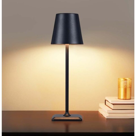 Bezprzewodowa lampka LED stołowa dotykowa czarna Bezprzewodowa lampka LED stołowa dotykowa czarna