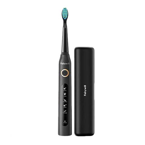 Szczoteczka soniczna do zębów z zestawem końcówek i etui FairyWill FW-507 Plus (Czarna) Szczoteczka soniczna do zębów z zestawem końcówek i etui FairyWill FW-507 Plus (Czarna)