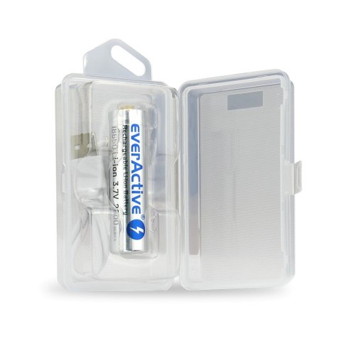 EVERACTIVE AKUMULATOR EVERACTIVE 18650 3,7V LI-ION 2600MAH MICRO USB Z ZABEZPIECZENIEM BOX EV18650-26M EVERACTIVE AKUMULATOR EVERACTIVE 18650 3,7V LI-ION 2600MAH MICRO USB Z ZABEZPIECZENIEM BOX EV18650-26M
