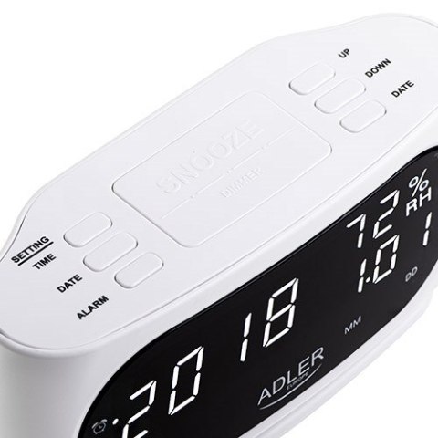 Budzik ADLER AD 1186 white