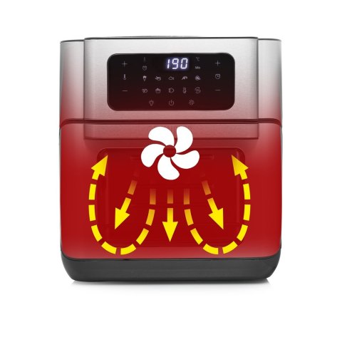 Księżniczka | 182065 | Piekarnik Aerofryer | Moc 1500 W | Pojemność 10 L | Czarny/Stal nierdzewna