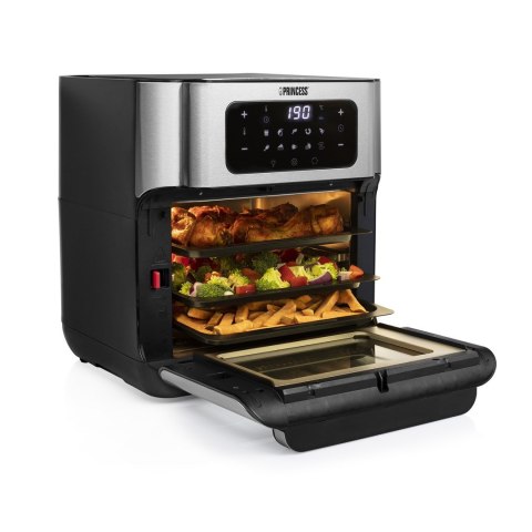 Księżniczka | 182065 | Piekarnik Aerofryer | Moc 1500 W | Pojemność 10 L | Czarny/Stal nierdzewna
