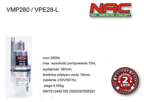 NAC POMPA MEMBRANOWA 280W/VPE28-L . NAC POMPA MEMBRANOWA 280W/VPE28-L .