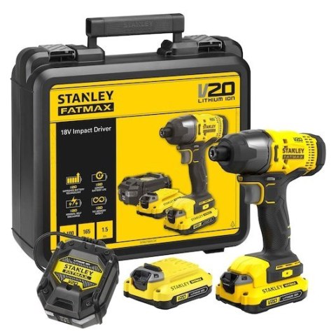 Stanley FATMAX SFMCF800C2K-QW wkrętak zasilany/zakrętark udarowy 2800 RPM Czarny, Żółty