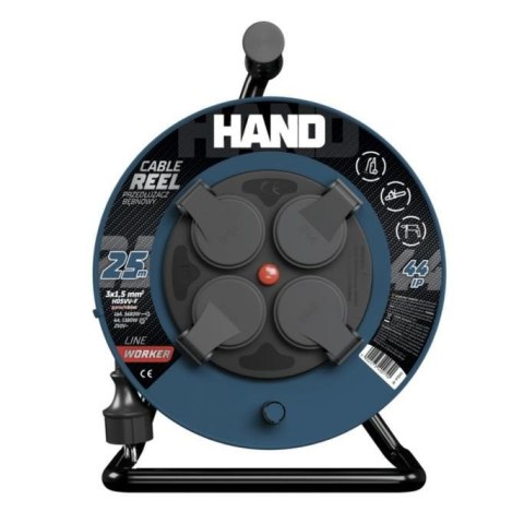 HAND PRZEDŁUŻACZ BĘBEN 30m 3x1,5mm 16A / 3680W / IP44 HAND PRZEDŁUŻACZ BĘBEN 30m 3x1,5mm 16A / 3680W / IP44