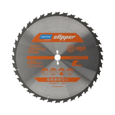 NORTON PIŁA TARCZOWA 450mm x 30mm x 36z PRO WOOD RIPPING (4,4/3,0) NORTON PIŁA TARCZOWA 450mm x 30mm x 36z PRO WOOD RIPPING (4,4/3,0)