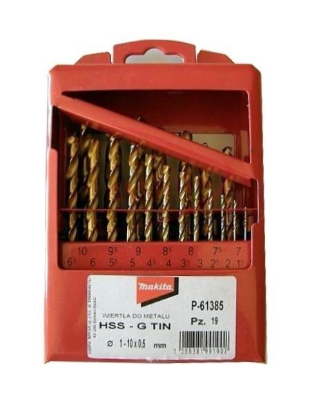ZESTAW WIERTEŁ TYTAN HSS-G TIN 19szt 1-10mm ZESTAW WIERTEŁ TYTAN HSS-G TIN 19szt 1-10mm