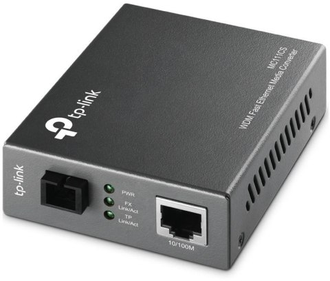 TP-LINK MC111CS konwerter sieciowy 100 Mbit/s 1550 nm Pojedynczy Czarny TP-LINK MC111CS konwerter sieciowy 100 Mbit/s 1550 nm Pojedynczy Czarny
