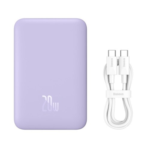 Powerbank Baseus Magnetic Mini Air Wireless 10000mAh 20W+kabel USB C-USB C (fiolet)