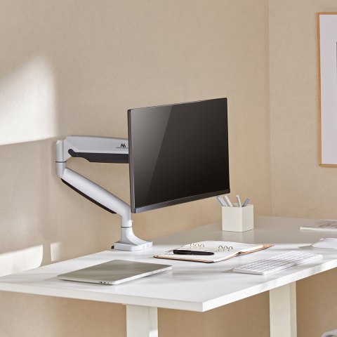 MACLEAN UCHWYT DO MONITORA PODWÓJNE RAMIĘ, ZE SPRĘŻYNĄ GAZOWĄ, 17"-45", 16 KG MC-969