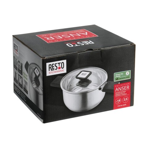 Resto Kitchenware Anser 2,5 l Okrągły Czarny, Stal nierdzewna