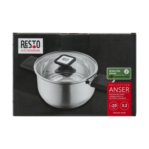 Resto Kitchenware Anser 3,2 l Okrągły Czarny, Stal nierdzewna