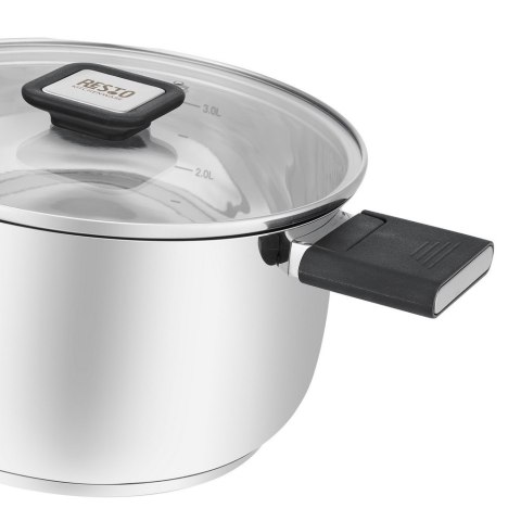 Resto Kitchenware Anser 3,2 l Okrągły Czarny, Stal nierdzewna