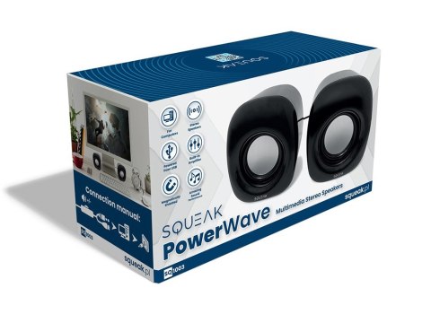 SQUEAK GŁOŚNIKI KOMPUTEROWE POWERWAVE STEREOFONICZNE AUX+USB SQ1003 SQUEAK GŁOŚNIKI KOMPUTEROWE POWERWAVE STEREOFONICZNE AUX+USB SQ1003