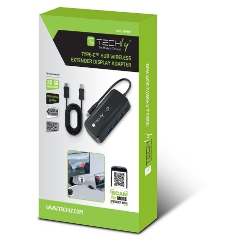 Bezprzewodowy transmiter obrazu USB-C do HDMI 1080p do 30m