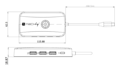 Bezprzewodowy transmiter obrazu USB-C do HDMI 1080p do 30m