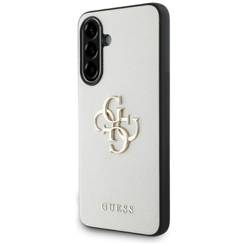 Guess Grained Big 4G Logo Small Classic Logo - Etui do Samsung Galaxy A56 5G (beżowy)