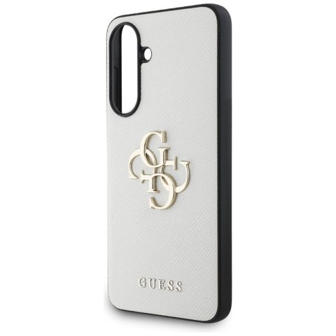 Guess Grained Big 4G Logo Small Classic Logo - Etui do Samsung Galaxy A56 5G (beżowy)