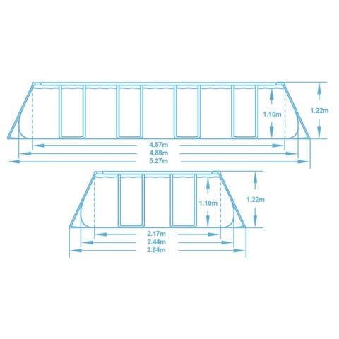 Basen ogrodowy stelażowy 488 x 244 x 122 cm 17w1 Bestway 56670