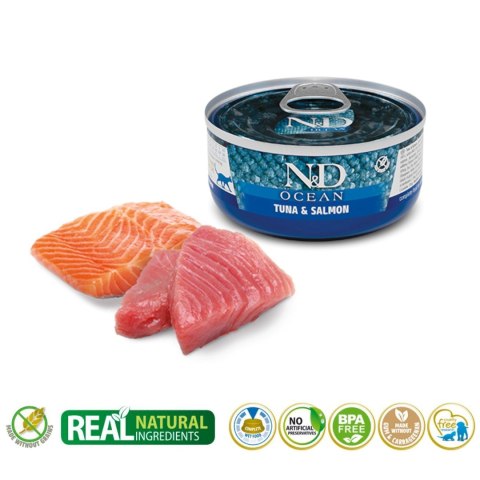 FARMINA N&D Cat Ocean Tuna, Salmon - mokra karma dla kota - 70 g FARMINA N&D Cat Ocean Tuna, Salmon - mokra karma dla kota - 70 g