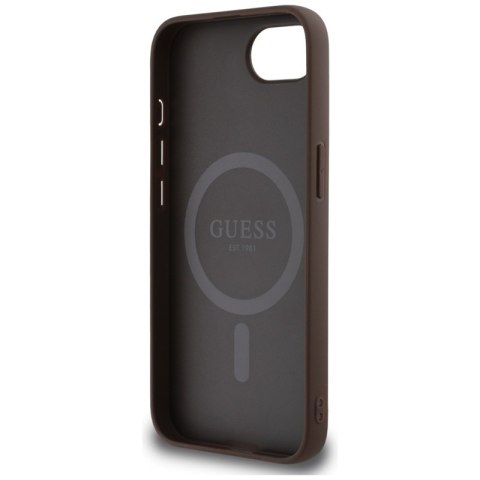 Guess 4G Ring Classic Logo MagSafe - Etui do iPhone 16e (brązowy)