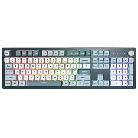 Montech MKey klawiatura Gaming USB Szary, Jasny Niebieski, Biały