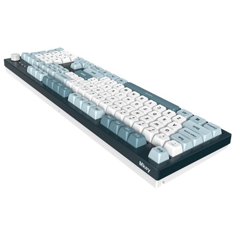Montech MKey klawiatura Gaming USB Szary, Jasny Niebieski, Biały