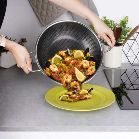 Patelnia stalowa wok nieprzywierający premium COOKCELL HYBRYD 28 cm Patelnia stalowa wok nieprzywierający premium COOKCELL HYBRYD 28 cm