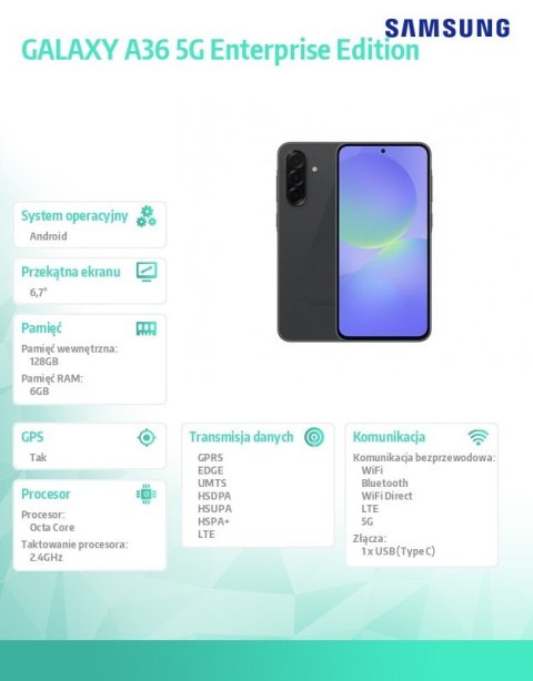 Smartfon GALAXY A36 5G 6/128 GB czarny Enterprise Edition