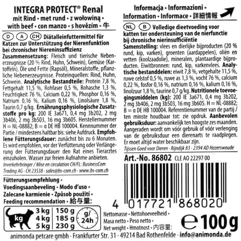 ANIMONDA Integra Nieren Wołowina - mokra karma dla kota - 100g ANIMONDA Integra Nieren Wołowina - mokra karma dla kota - 100g