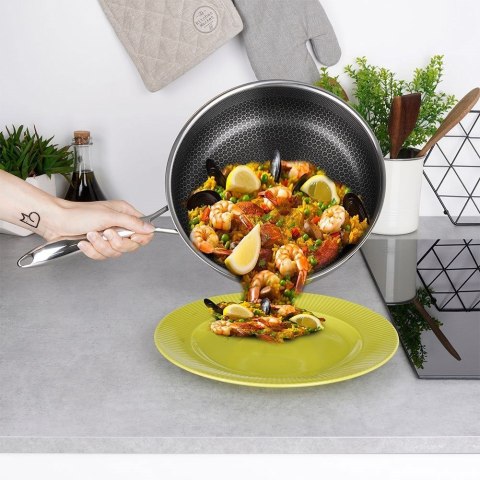 Patelnia stalowa nieprzywierająca premium COOKCELL HYBRYD 26 cm głęboka Patelnia stalowa nieprzywierająca premium COOKCELL HYBRYD 26 cm głęboka