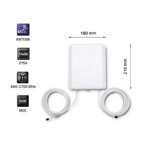 QOLTEC ANTENA 4G LTE | 14DBI | ZEWNĘTRZNA QOLTEC ANTENA 4G LTE | 14DBI | ZEWNĘTRZNA