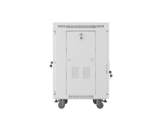 LANBERG SZAFA RACK STOJĄCA 19" 15U 600X600 SZARA DRZWI SZKLANE LCD V2 (FLAT PACK)