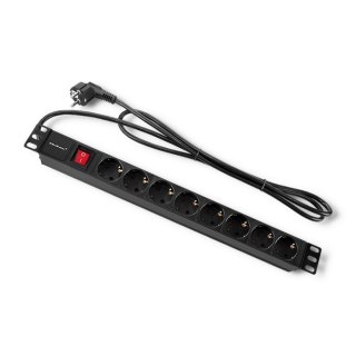 Listwa zasilająca Qoltec do szafy RACK 1U 8 gniazd Schuko (2m) czarna