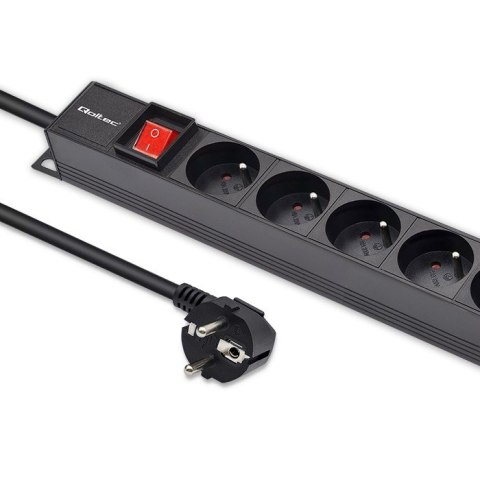 Qoltec Aluminiowa Listwa zasilająca PDU do RACK | 16A | 16 x FRENCH | Pionowa | 1.8m Qoltec Aluminiowa Listwa zasilająca PDU do RACK | 16A | 16 x FRENCH | Pionowa | 1.8m